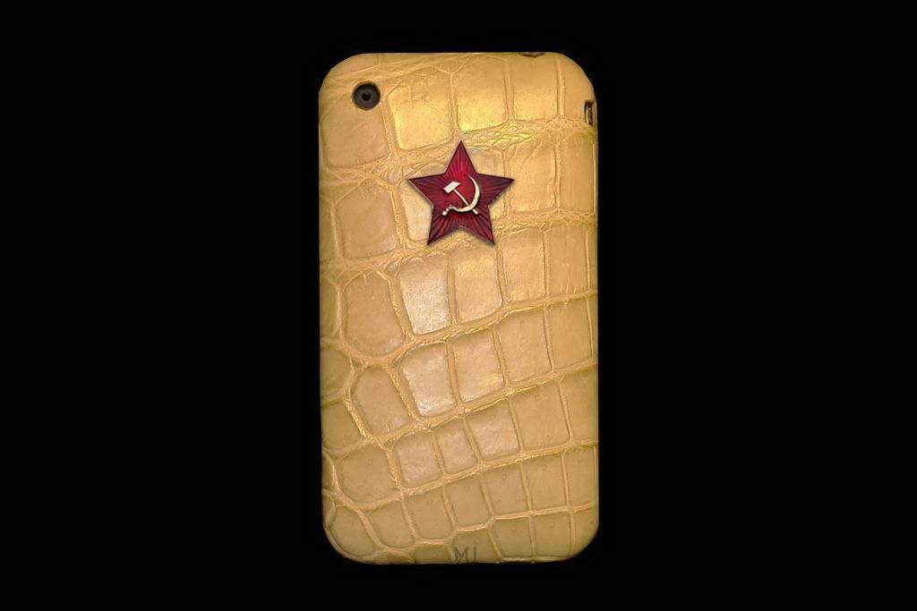 Apple iPhone Exotic Leather MJ Luxury Edition - Alligator Original Skin with Diamond Apple Cut 57
