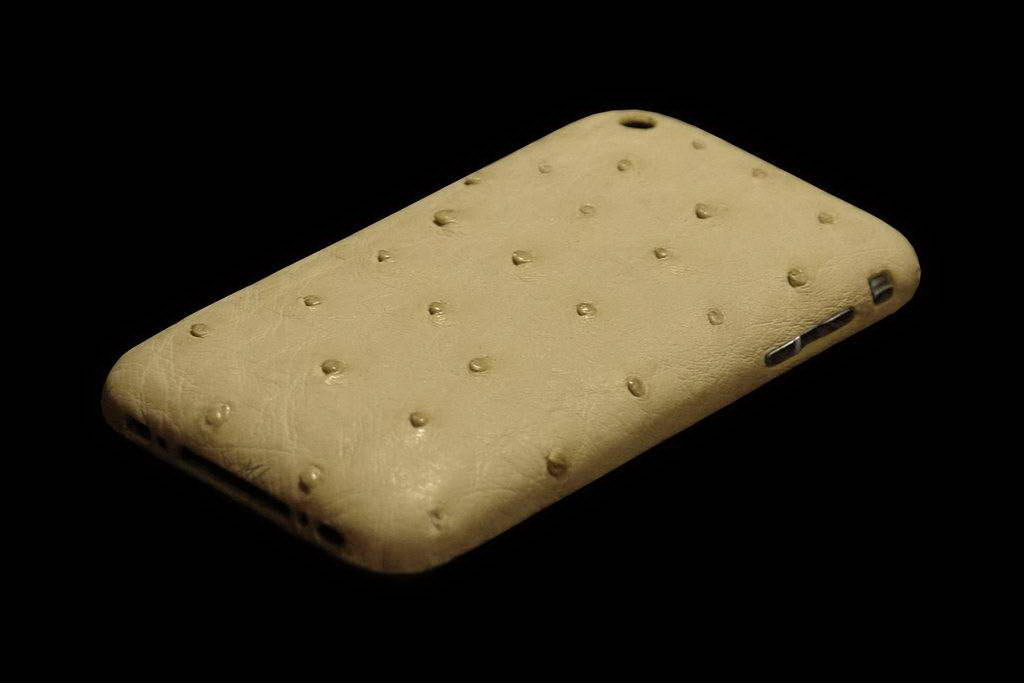Apple iPhone 4G Modding Gold Leather Limited Edition - Ostrich White Milk
