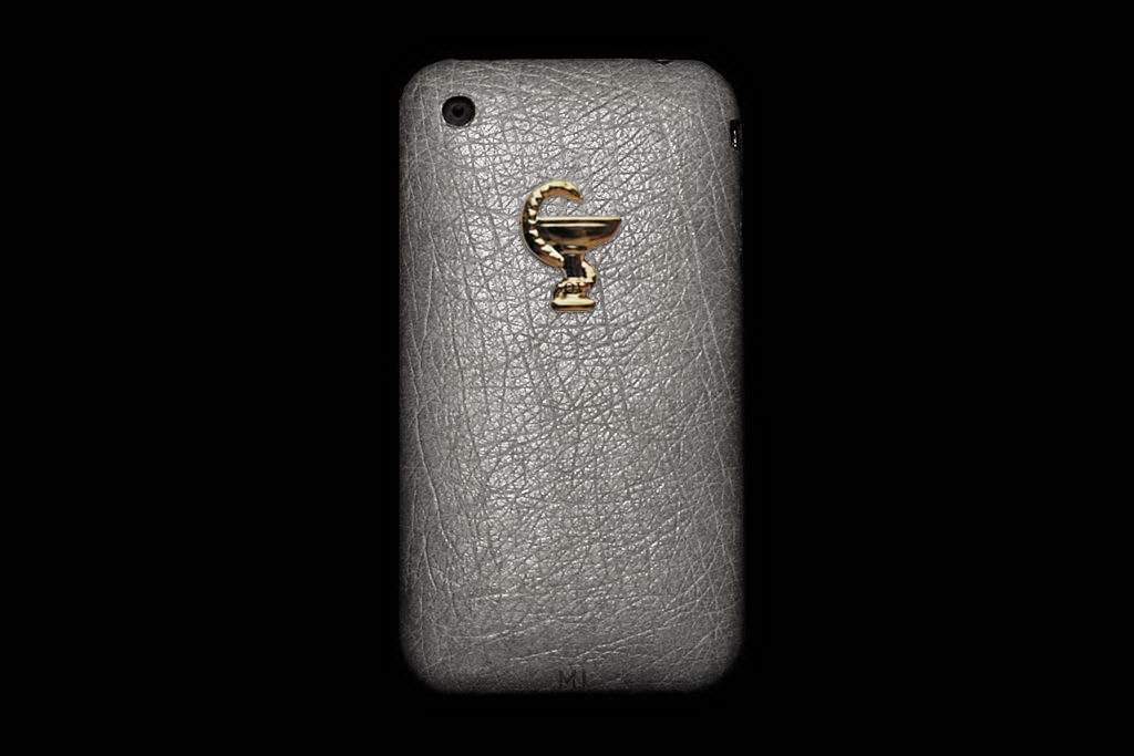 Apple iPhone Elephant Leather MJ Limited Edition - Gray Skin with Gold Apple Pink 585 or 750