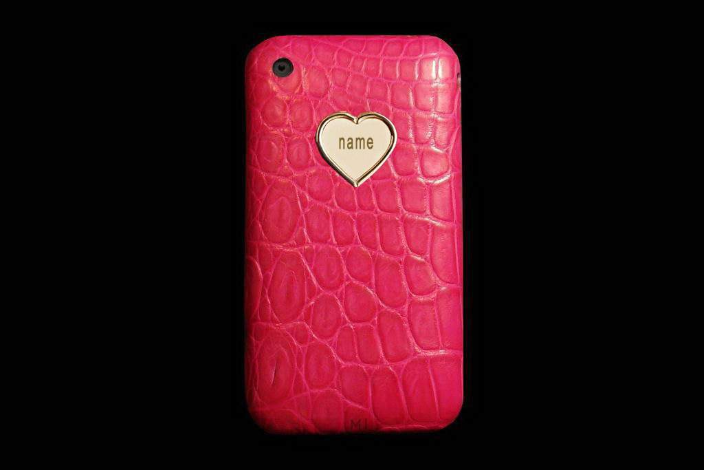 Apple iPhone Genuine Leather MJ Edition - Alligator Crocodile Pink with Solid Gold 999 Apple