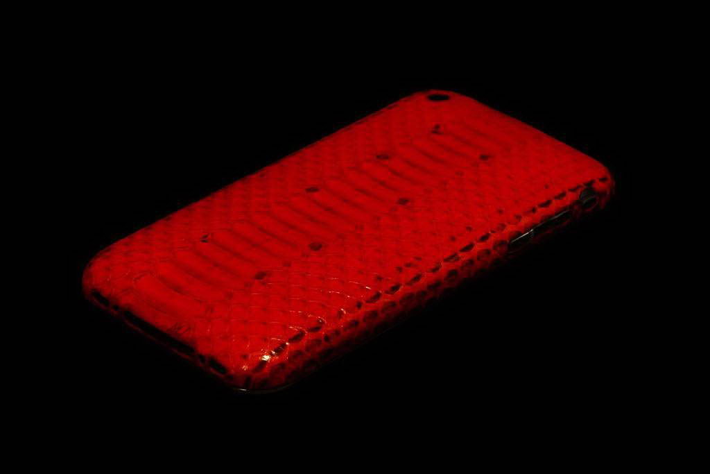 Apple iPhone Platinum Exotic Leather MJ Limited Edition - Python Red Dark Skin